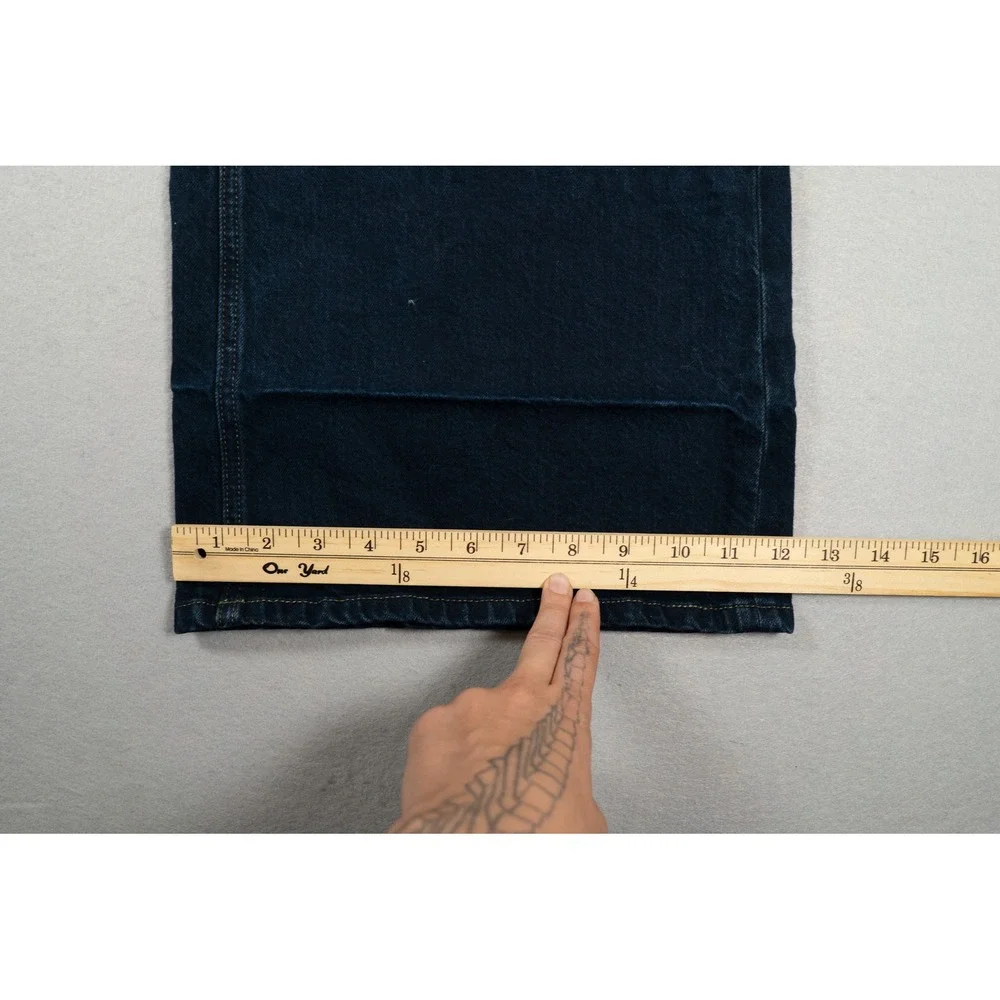Alice + Olivia Trish Mid Rise Baggy Jeans Dark Rinse Wide Leg Cuff Denim 27